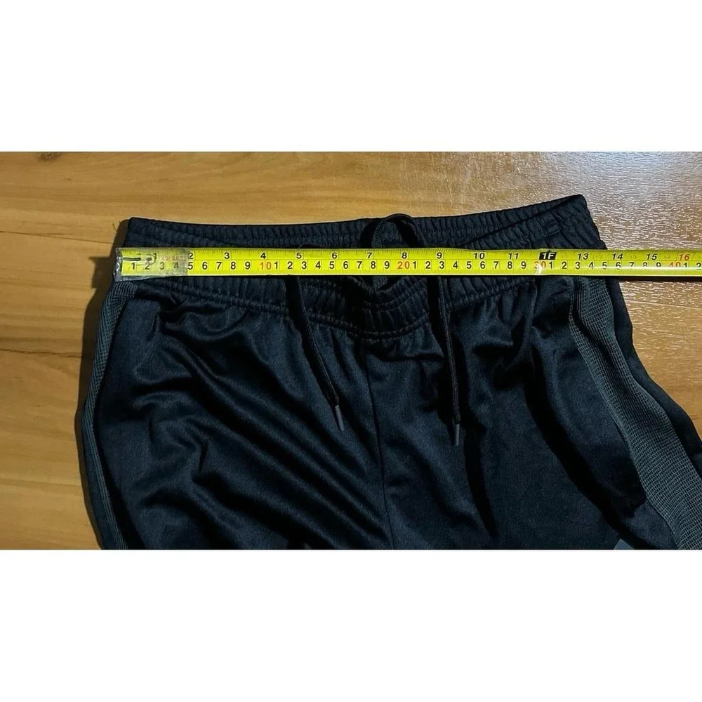 Unisex Adidas 3 Stripes Black Drawstring Tapered Athletic Track Pants
